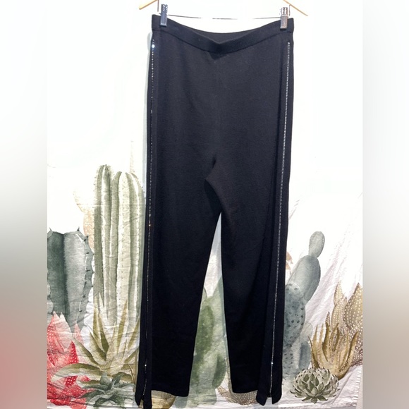 Vtg. St. John Evening Rhinestone Trim Knit Pant - Picture 2 of 13